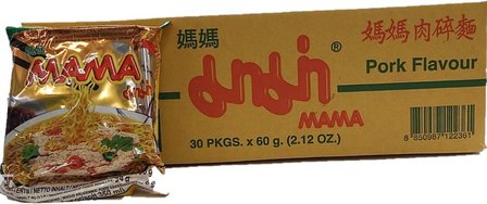 MAMA INSTANT NOODLES PORK FLAVOUR 30X60GR