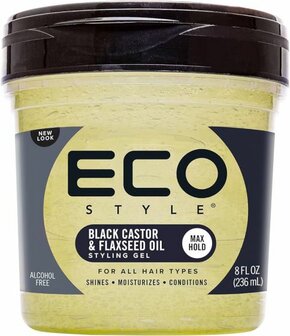 ECO STYLE - STYLING GEL BLACK CASTOR OIL 8OZ