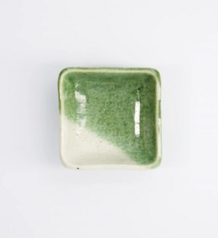 TOKYO DESIGN STUDIO - SOY SAUCE DISH 7.5X3CM ORIBE GREY/GREEN MS-3012/D