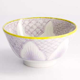 TOKYO DESIGN STUDIO - Lily Flower Small Tayo Bowl 13.5x6.8cm 300ml Purple 21159 6/48