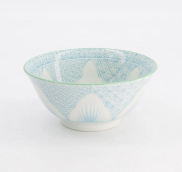 TOKYO DESIGN STUDIO - Lily Flower Tayo Bowl 14.8x6.8 cm 550ml L.Blue HB-3625/D 6/48