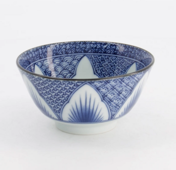 TOKYO DESIGN - Lily Flower Small Tayo Bowl 13.5x6.8cm 300ml Blue 21160 6/48