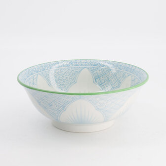 TOKYO DESIGN STUDIO - Lily Flower Bowls Ramen 20.5x8cm 1200ml Light Blue 20937 3/24