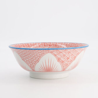 TOKYO DESIGN STUDIO - Lily Flower Bowls Ramen 20.5x8cm 1200ml Red 20936 3/24