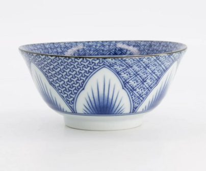 TOKYO DESIGN STUDIO - Lily Flower Tayo Bowl 14.8x6.8 550ml Blue HB-3625/E 6/48