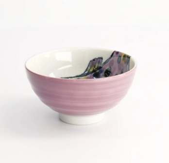 TOKYO DESIGN STUDIO - Seafood Rice Bowl 11.2x7.2cm 300ml Blowfish Fugu Purple 18882 6/96