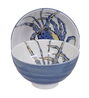 Tokyo Design Studio &ndash; Seafood &ndash; Noodlebowl &ndash; Lobster &ndash; Blue &ndash; 11.2 x 7.2cm &ndash; 300ml