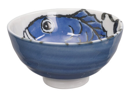 Tokyo Design Studio &ndash; Seafood &ndash; Rijstkom &ndash; Baars &ndash; Blauw &ndash; 11.2 x 7.2cm &ndash; 300ml