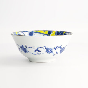 TOKYO DESIGN STUDIO - Botan Tayo Bowl 15.2x6.7cm Yellow/Blue 22601 6/48