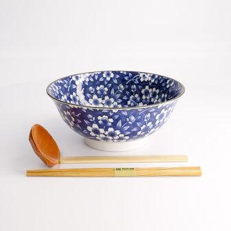 Tokyo Design Studio - Blue Ramen Bowl 21x8.5cm 1300ml Sakura HB-9923/D 17755 3/24