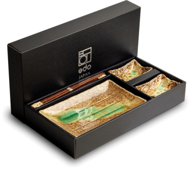 Sushi Servies Set - Edo Japan - Made in Japan - 6-Delig - 2 Persoons - Hoogwaardige kwaliteit - Verpakt in Giftbox - Perfect voor uit of als cadeau!