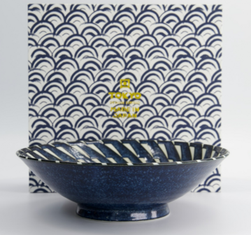 TOKYO DESIGN STUDIO - Mixed Bowls 1pce Giftset 25.4x7.8cm 1600ml Blue Hanten