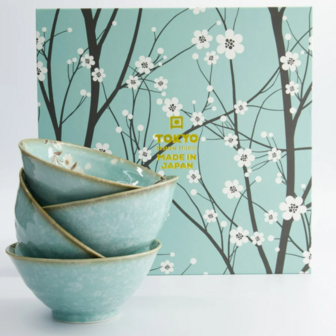 TOKYO DESIGN STUDIO - Light Sakura Bowl Giftset 4pcs 13x6cm 350ml 2B 33221 1/6