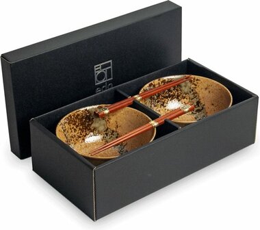 EDO JAPAN - Noodle Kommen Set -Purobu - 4 delig - Geschikt voor 2 personen - Geleverd in een geschenkdoos! 