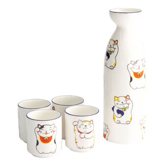 TOKYO DESIGN STUDIO - Kawaii Lucky Cat Sake Set 1:4 220/50ML 21690 1/8