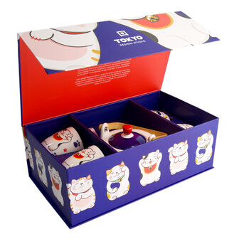 TOKYO DESIGN STUDIO - Kawaii Lucky Cat Tea Set 1:4 0.8lt 21769 1/6