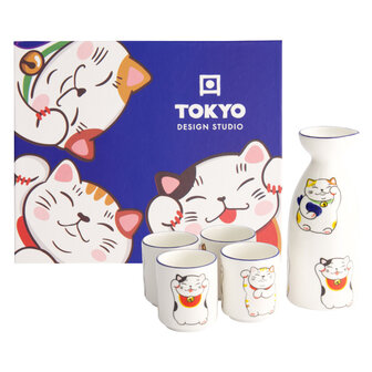 TOKYO DESIGN STUDIO - Kawaii Lucky Cat Sake Set 1:4 120/50ML 21689 1/12