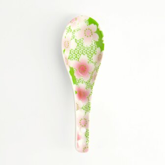 TOKYO DESIGN STUDIO - Kawaii Flower Soup Spoon Green 13.8x4.8cm 21178 12/144