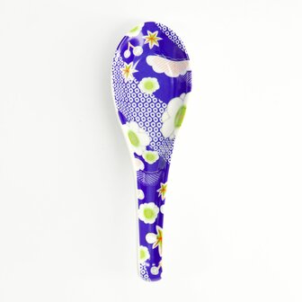 TOKYO DESIGN STUDIO - Kawaii Flower Soup Spoon Blue 13.8x4.8cm 21177 12/144