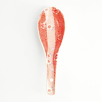 TOKYO DESIGN STUDIO - Kawaii Flower Soup Spoon Red 13.8x4.8cm 21176 12/144