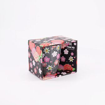 TOKYO DESIGN STUDIO - Kawaii Flower Mug W/Giftbox Black 8.5x10.2cm 300ml 21175 1/36