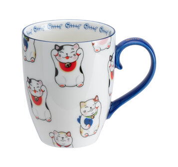 TOKYO DESIGN STUDIO - Kawaii Lucky Cat Mug W/Giftbox White Classic Cat 8.5x10.2cm 380ml 17619 1/36