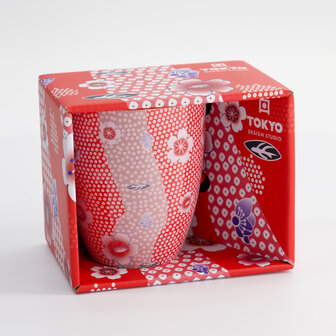 TOKYO DESIGN STUDIO - Kawaii Flower Mug W/Giftbox Red 8.5x10.2cm 380ml 21172 1/36