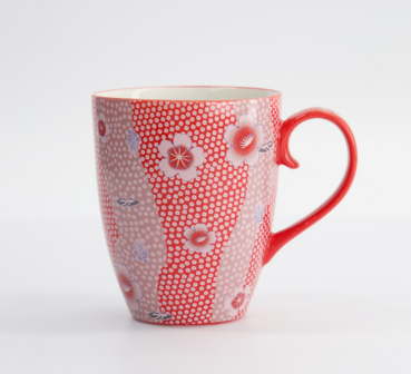 TOKYO DESIGN STUDIO - Kawaii Flower Mug W/Giftbox Red 8.5x10.2cm 380ml 21172 1/36