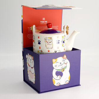 TOKYO DESIGN STUDIO - Kawaii Lucky Cat Tea Pot Giftset 0.8lt 1/12