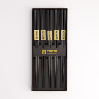 TOKYO DESIGN STUDIO - Chopstick Giftset/5 Square Black 8221 1/100