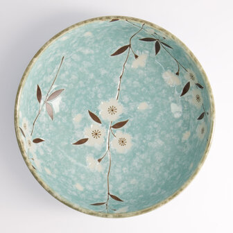 TOKYO DESIGN STUDIO - Light Blue Sakura Shallow Bowl 17.3x6cm 21590 4/32