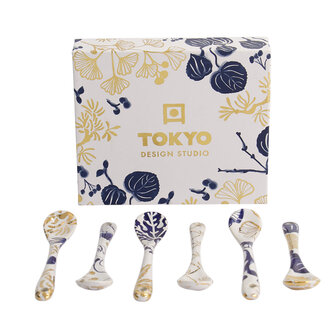 Tokyo Design Studio &ndash; Flora Japonica Gold &ndash; Lepelset &ndash; Set van 6