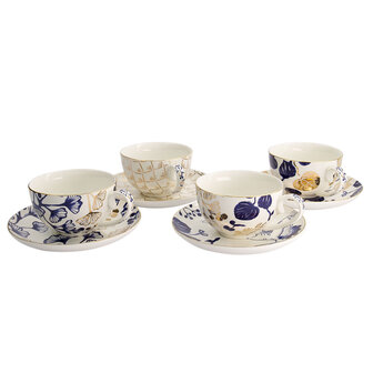 TOKYO DESIGN STUDIO - Flora Japonica Gold Cup/Saucer Giftset 8pcs 250ml 21781 1/6