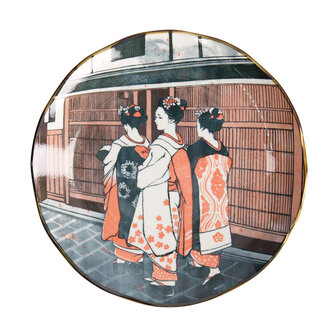 TOKYO DESIGN STUDIO - Asakusa Round Plate 25x3cm Geisha 21788 4/24