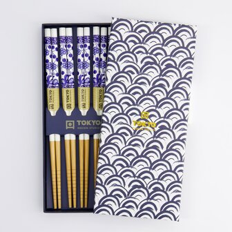 TOKYO DESIGN STUDIO - Chopstick Giftset/5 Wave Blue 17950 1/100