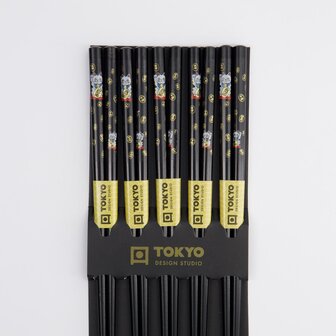 TOKYO DESIGN STUDIO - Chopstick Set/5 Lucky Cat 8446 10/200