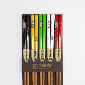 TOKYO DESIGN STUDIO - Chopstick Set/5 Lucky Cat A4-43 17909 10/200