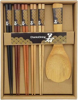 Chopsticks Set with Wooden Rice Spatula By Chanko Dining