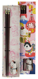 Chopstick Giftset Chopstick and Rest Lucky Cat B 18875 10/200