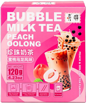 TYM BUBBLE MILK TEA DRINK - PEACH OOLONG FLAVOR 120 GRAM