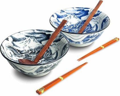 Edo Japan - Ramenbowlset draak &Oslash;20,5 cm | H8 cm - 2 pers