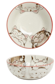 EDO JAPAN - Japanse schaal 3 katten roze &Oslash;15,8 cm | H5,4 cm