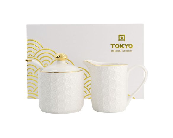 TOKYO DESIGN STUDIO - NIPPON WHITE GOLD RIM MILK AND SUGAR GIFTSET 