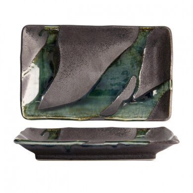 TOKYO DESIGN STUDIO - GREEN GREY SERIES PLATE 21X13CM MS-6354