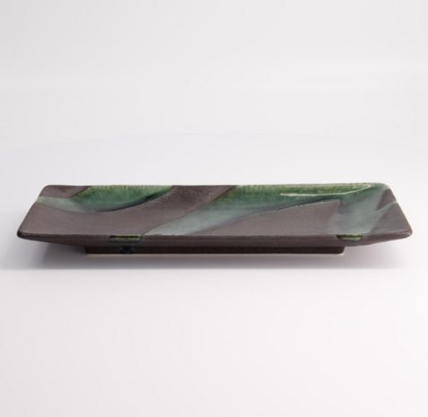 TOKYO DESIGN STUDIO - GREEN GREY SERIES PLATE 28.5X12.5CM GREEN MS-6353