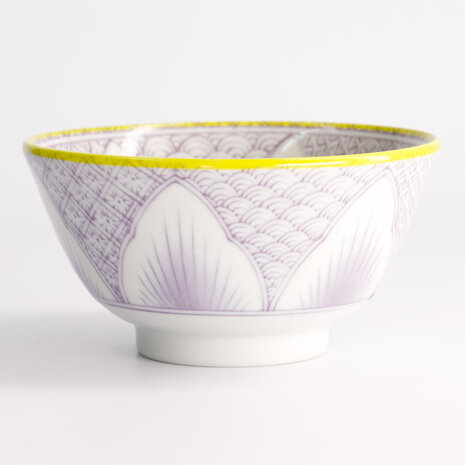 TOKYO DESIGN STUDIO - Lily Flower Small Tayo Bowl 13.5x6.8cm 300ml Purple 21159 6/48