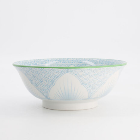 TOKYO DESIGN STUDIO - Lily Flower Bowls Ramen 20.5x8cm 1200ml Light Blue 20937 3/24