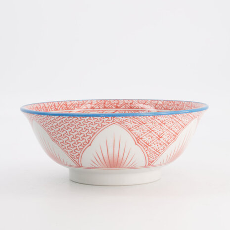 TOKYO DESIGN STUDIO - Lily Flower Bowls Ramen 20.5x8cm 1200ml Red 20936 3/24