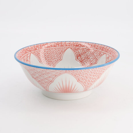 TOKYO DESIGN STUDIO - Lily Flower Bowls Ramen 20.5x8cm 1200ml Red 20936 3/24