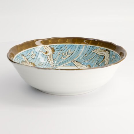 TOKYO DESIGN STUDIO - Crane Light Blue Bowl 21.6x6.5cm 40-230404-16 6/36